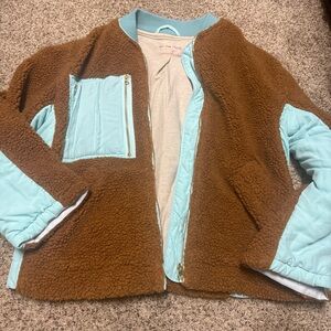 We The Free/Free People Rivington Cream and Blue Teddy Jacket